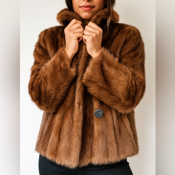 Vintage Jackets & Blazers - FINAL PRICE Glamorous Genuine Muskrat fur coat